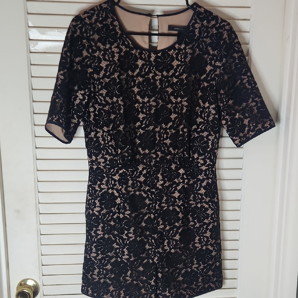 BCBGMaxAzria Black Lace Jumpsuit
